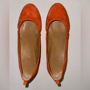 J. Crew Anya Suede Ballet Flats Cerise Size 8.5